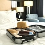 Background,Image,Of,Packed,Suitcase,With,Passport,And,Tickets,On